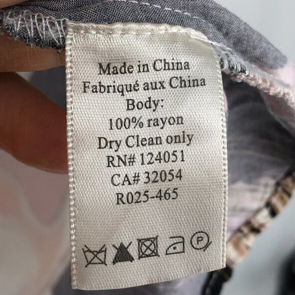 The Odells Rose/Peach  Black Long Sleeve Abstract/Geometric A Line Dress S - Picture 10 of 15